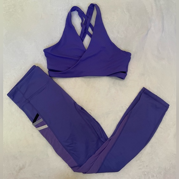 Fabletics Pants - Fabletics purple sports bra leggings set